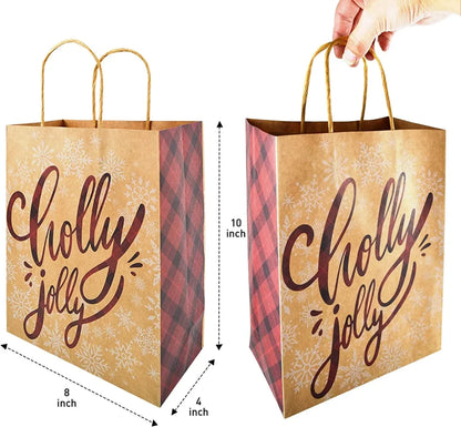 24pcs Vintage Style Kraft Paper Christmas Gift Bags