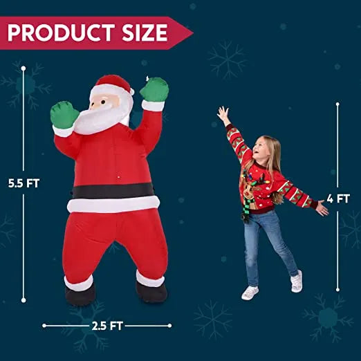 5.5ft Christmas Hanging Santa Inflatable Decoration