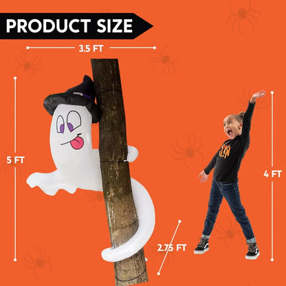 5ft Inflatable Halloween Ghost Twining Around Tree