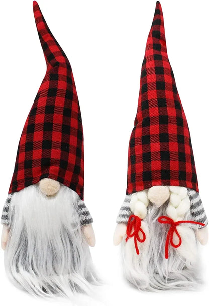 2pcs Couple Plush Gnome Ornaments Tabletop