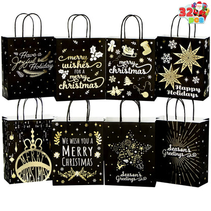 32pcs Black & Gold Christmas Treat Bags