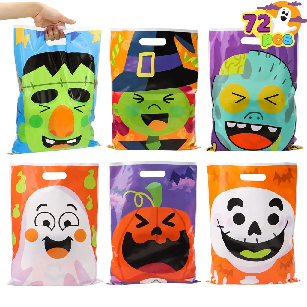 72pcs Halloween Treat Bags with 6 Designed Characters