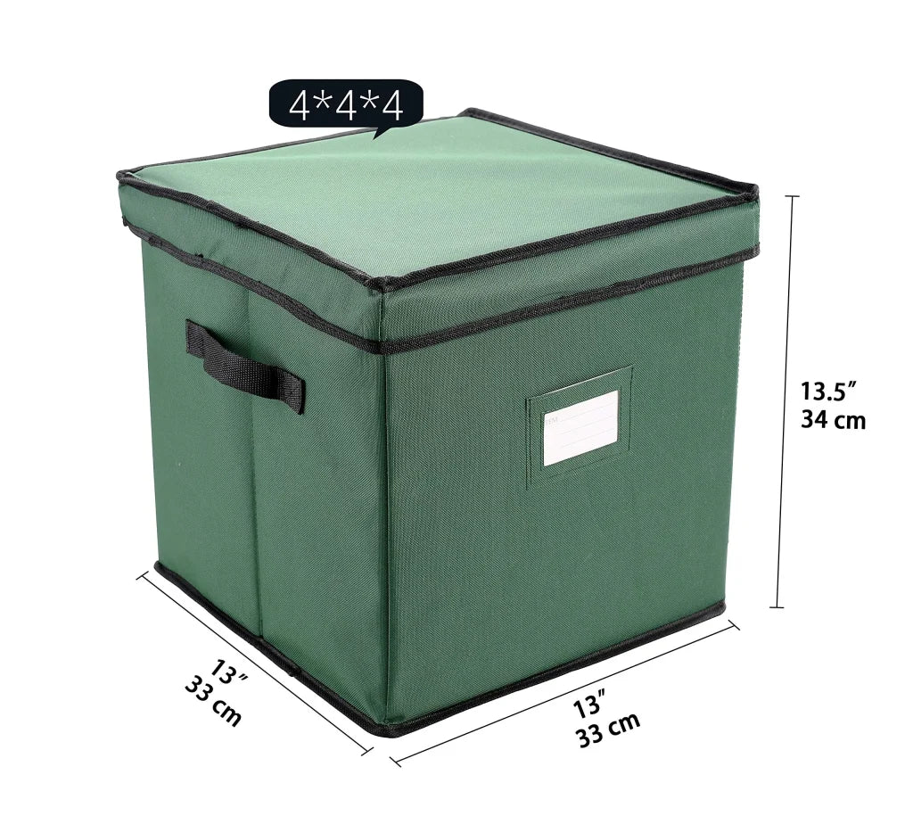 Green Christmas Ornament Storage Box