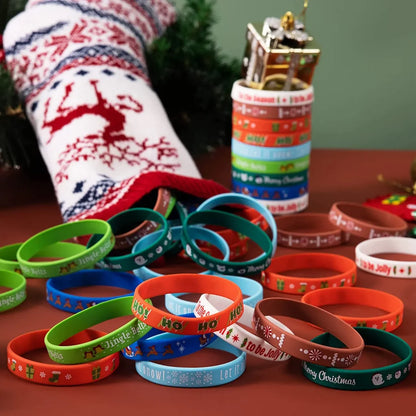 48pcs Christmas Rubber Wristbands