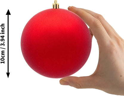 8pcs Shatterproof Red Christmas Ball Ornaments 3.94in