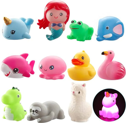 12pcs Light up Bath Toys 2.5in