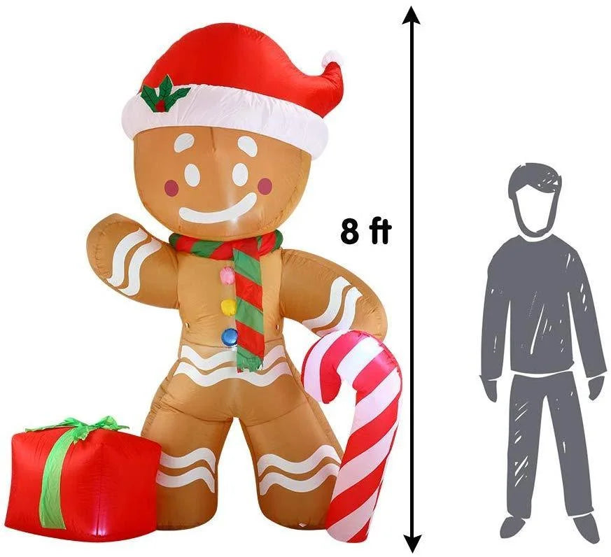 8ft Christmas Inflatable Gingerbread Man Yard Décor