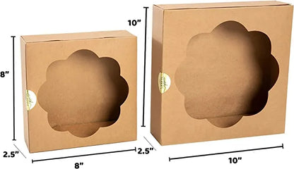 24Pcs Kraft Bakery Boxes with Stickers