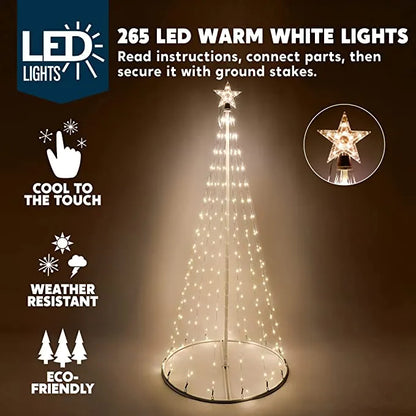 Animated LED Christmas Cone Tree Decoration 6ft