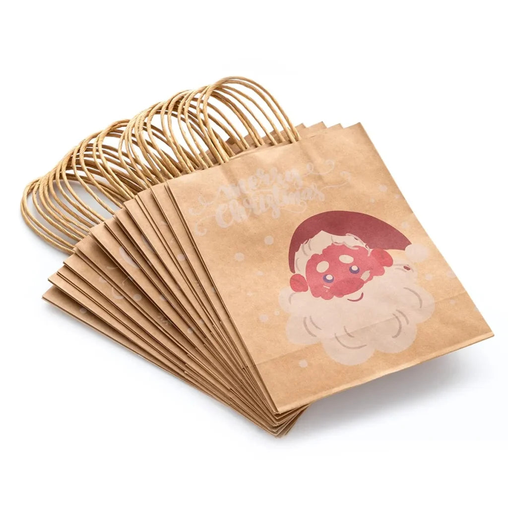 24pcs Creamy Kraft Character Christmas Gift Bags