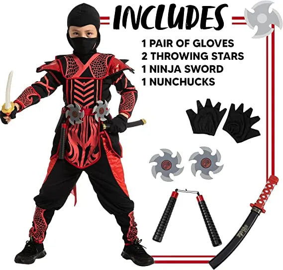 Boys Red Ninja Halloween Costume