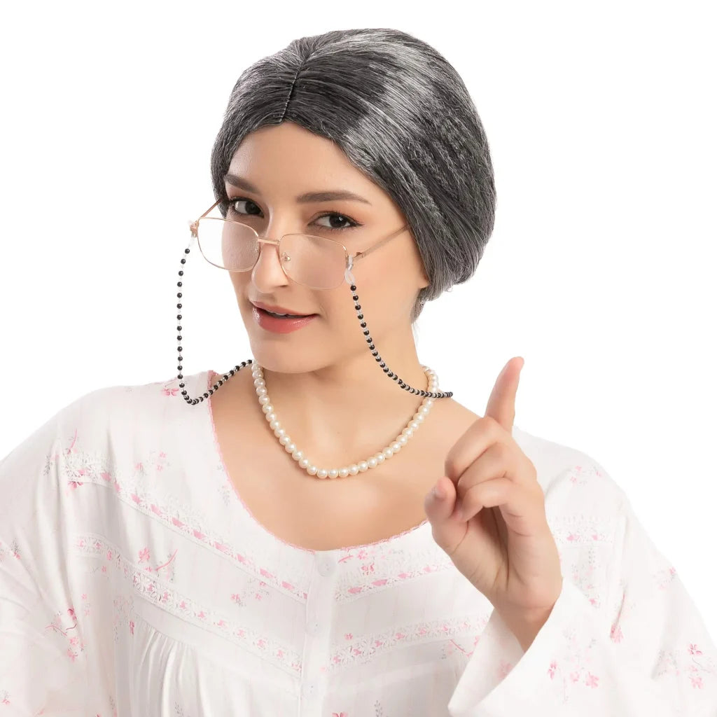 Adult or Child Halloween Grey Hair Wig