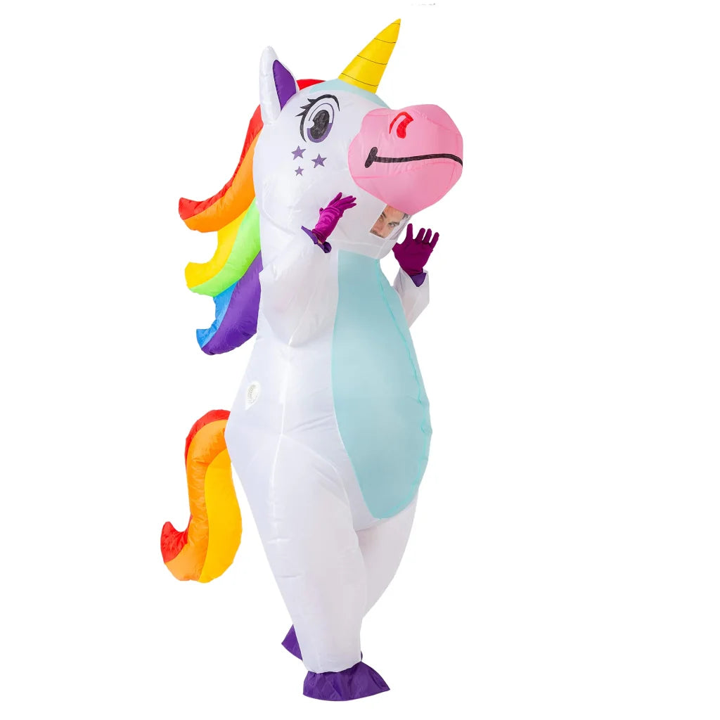 Adult Inflatable White Unicorn Halloween Costume