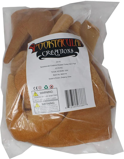 3Pcs Plush Roasted Turkey Hat