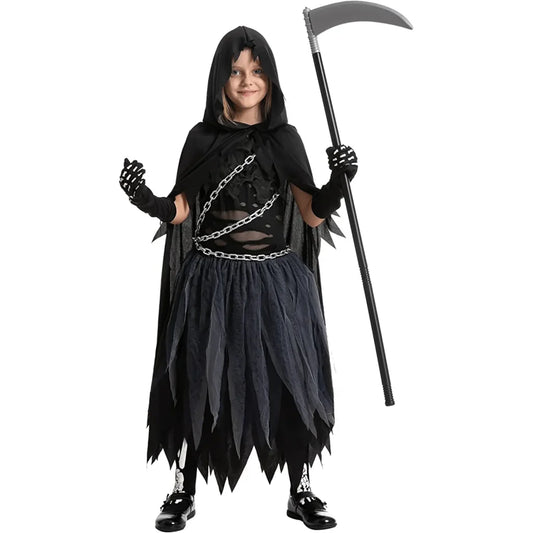 Girls Grim Reaper Halloween Costume