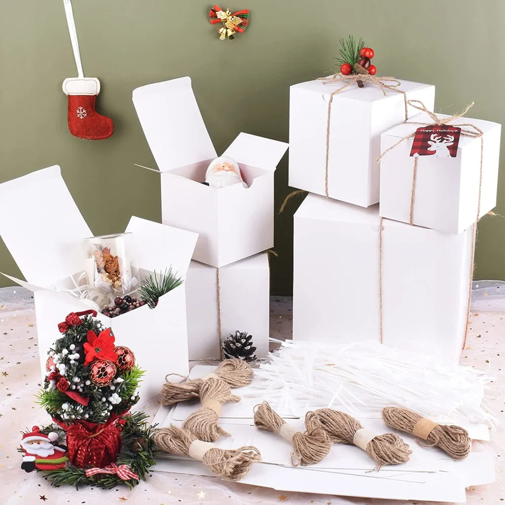 30pcs Christmas White Gift Boxes