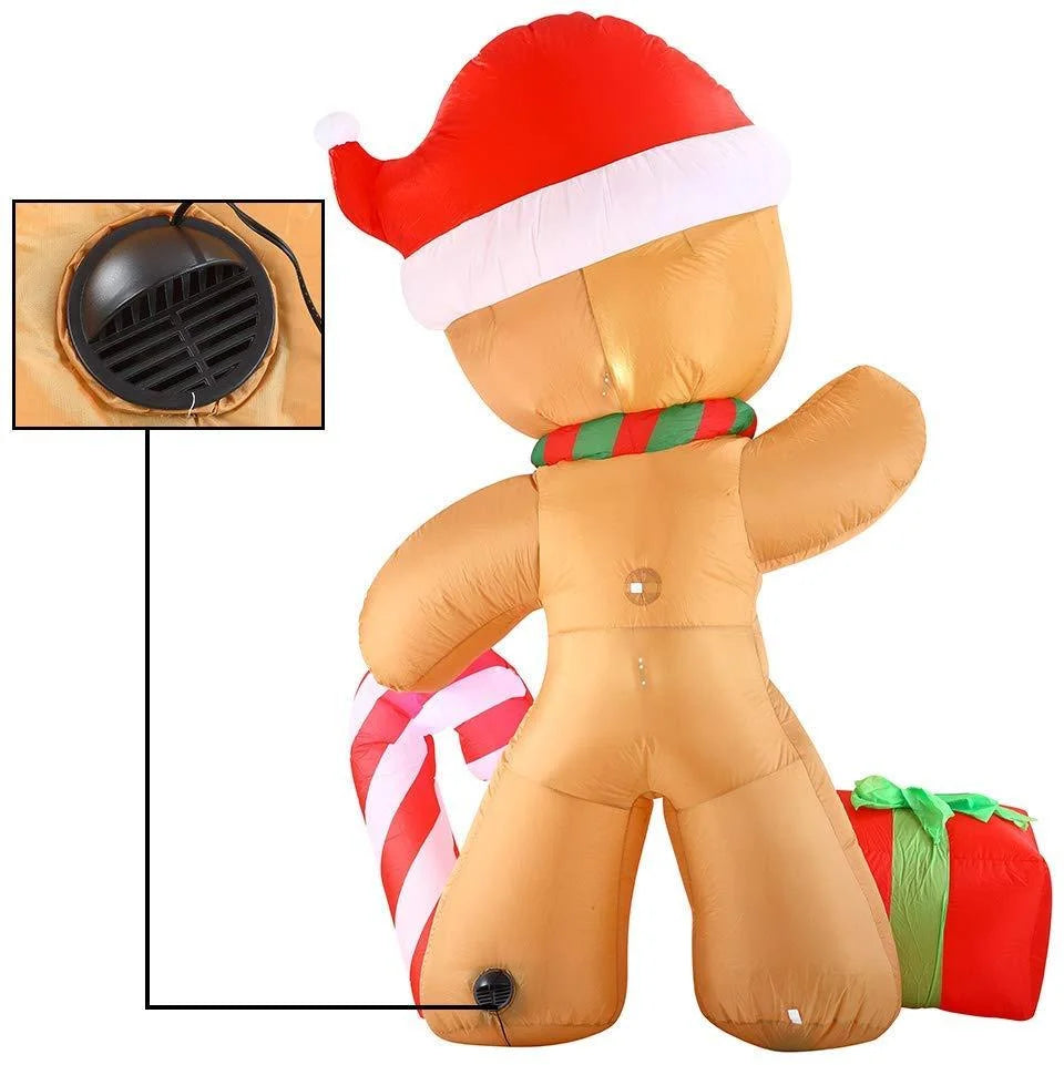 8ft Christmas Inflatable Gingerbread Man Yard Décor