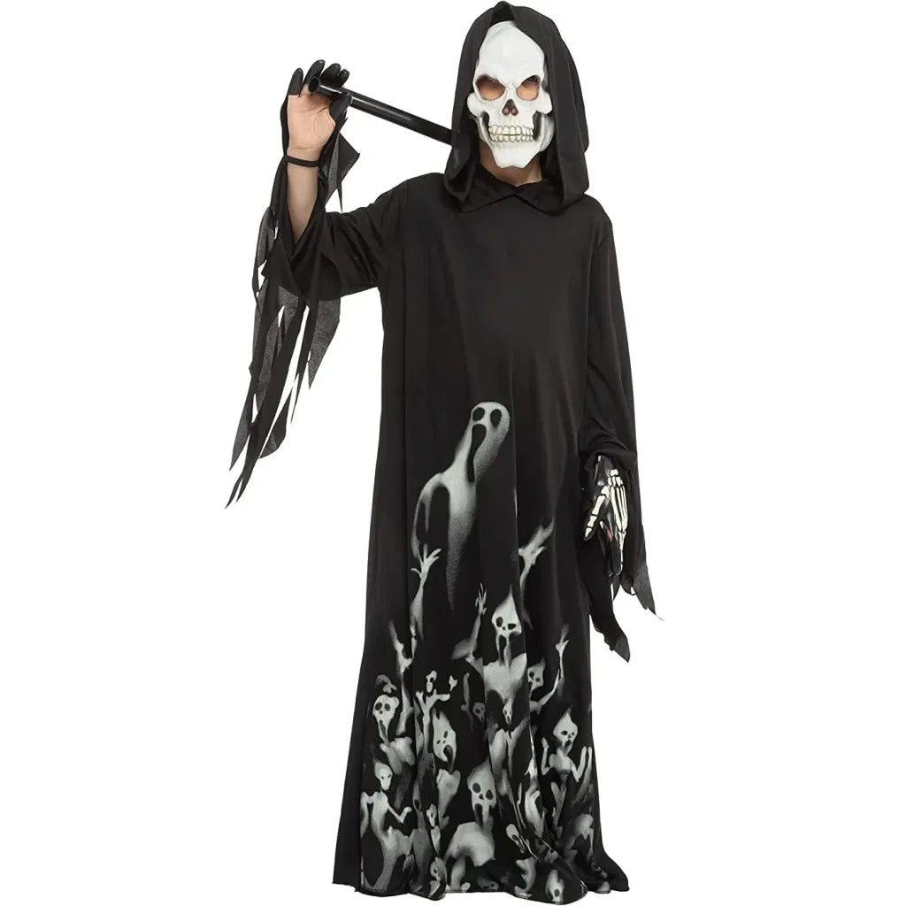 Kids Glow in the Dark Grim Reaper Halloween Costume