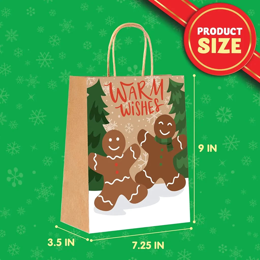 24pcs Christmas Kraft Paper Goodie Bags