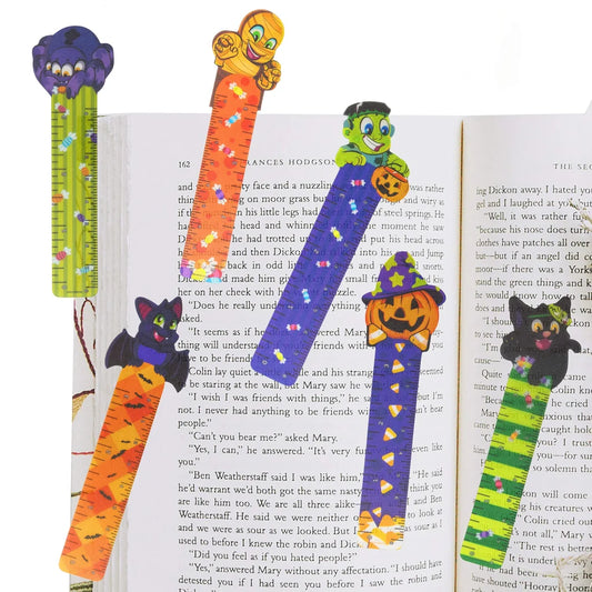 144Pcs 6 Designs Halloween Ruler Bookmark