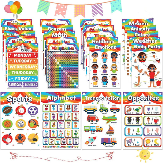 24pcs Kids Educational Classroom Poster