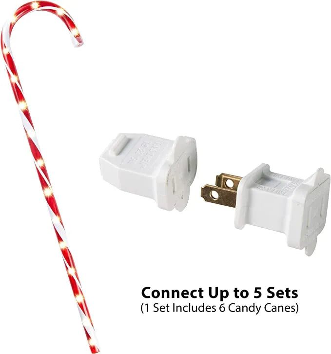 12pcs Christmas Candy Cane Pathway Lights 28in