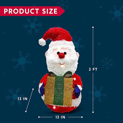 2ft Collapsible LED Light Up Yard Santa Plush