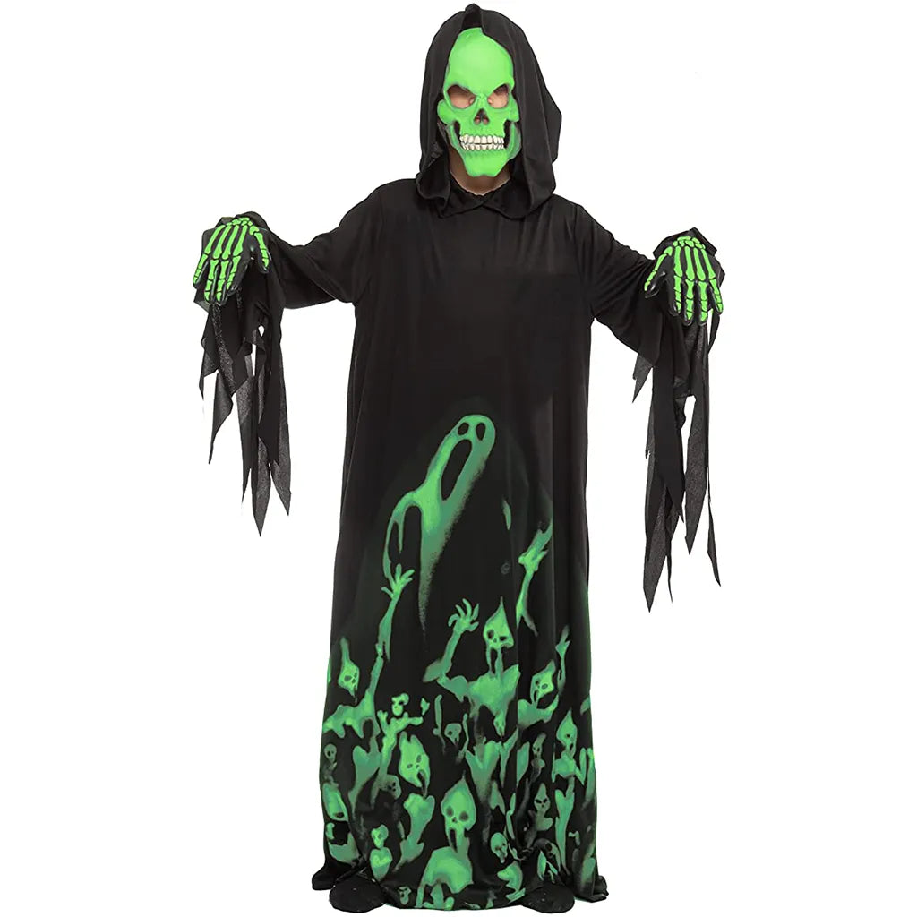 Kids Glow in the Dark Grim Reaper Halloween Costume