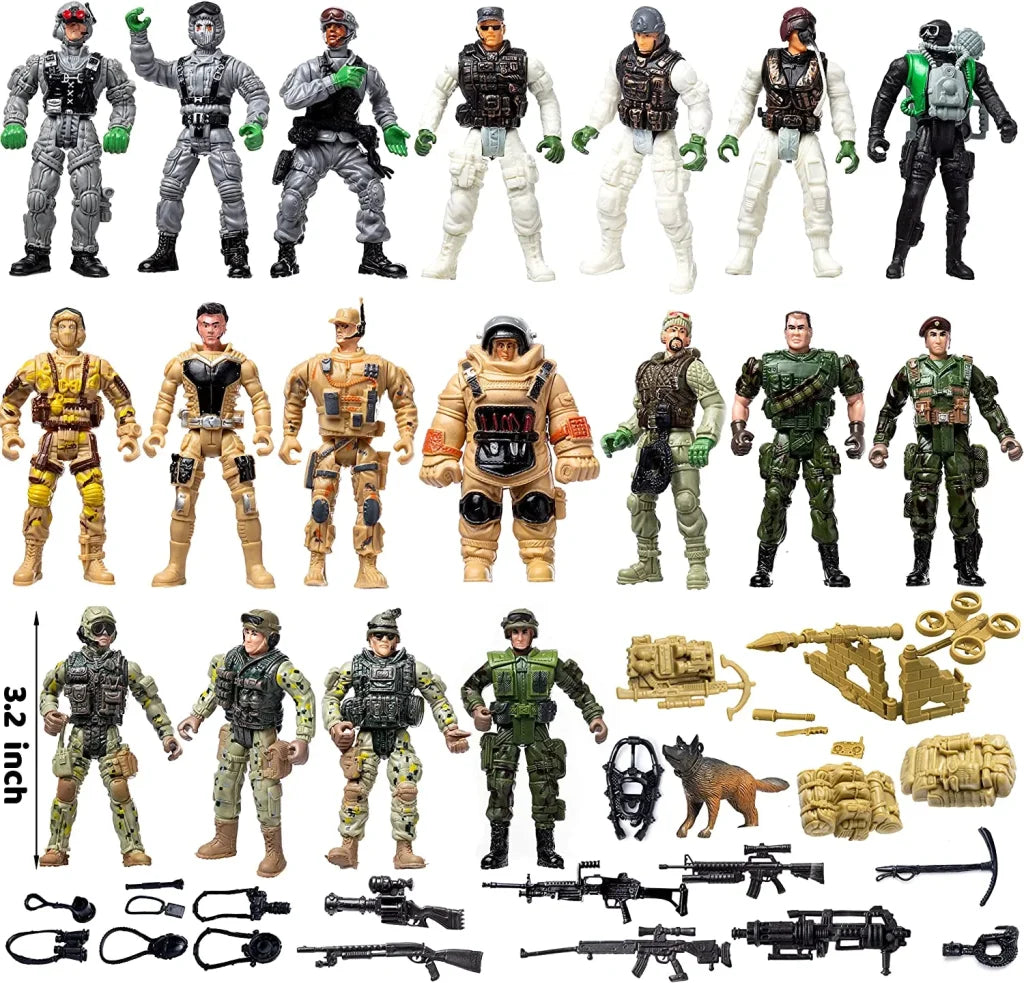 24 Days Military Army Men Action Figures Advent Calendar