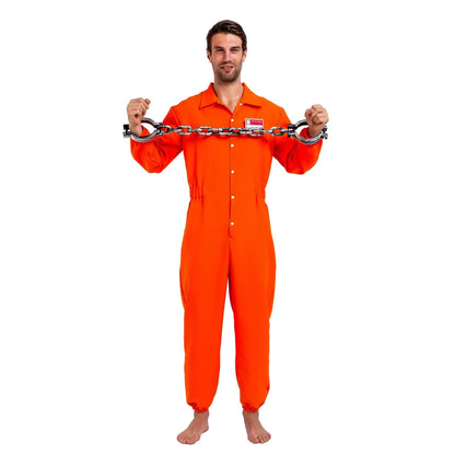 Adult Orange Jumpsuit Prisoner Halloween Costume