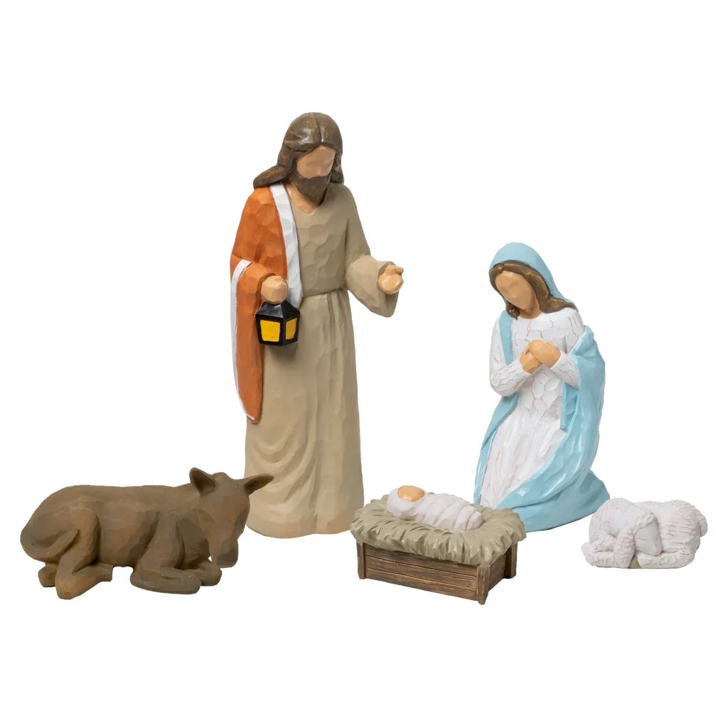 5pcs Resin Holy Family Nativity Figurines