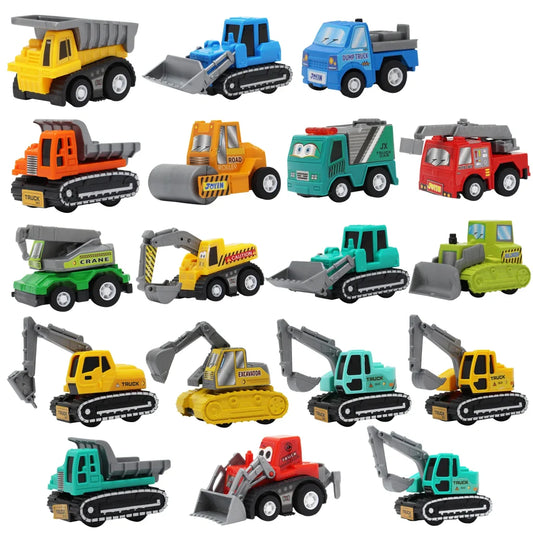 18pcs Pull Back Toy cars and Trucks Set