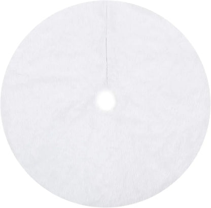 Faux White Fur Christmas Tree Skirt 48in