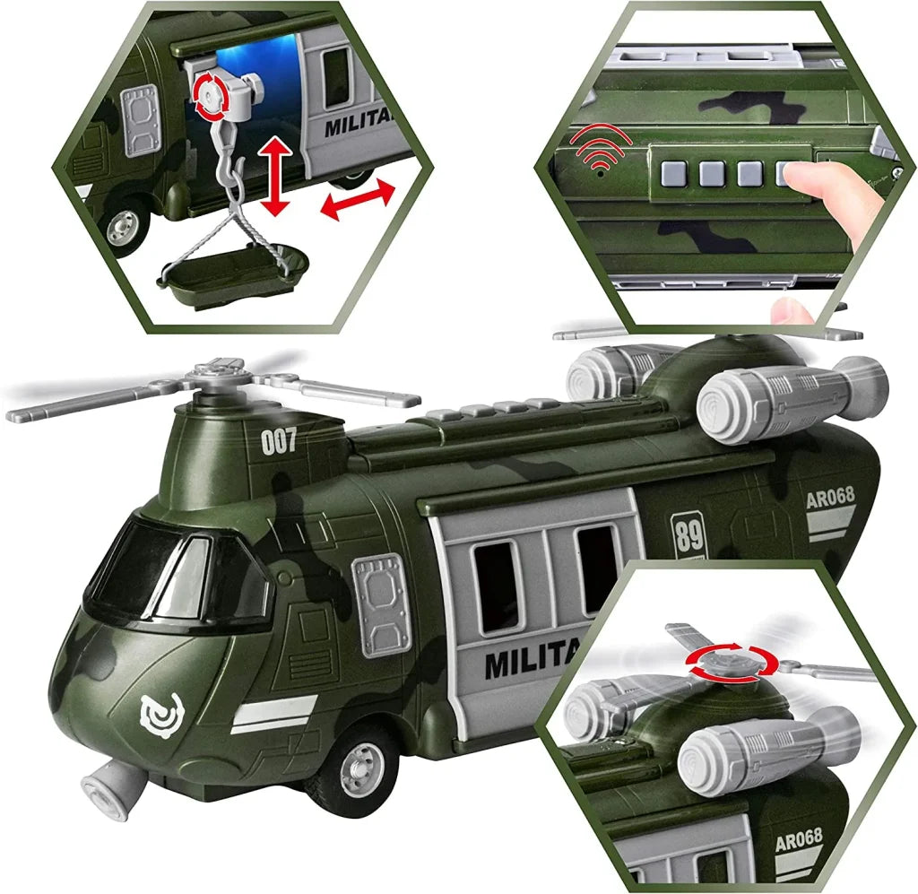 Military Vehicles Toys Set with Light and Sound Sirens