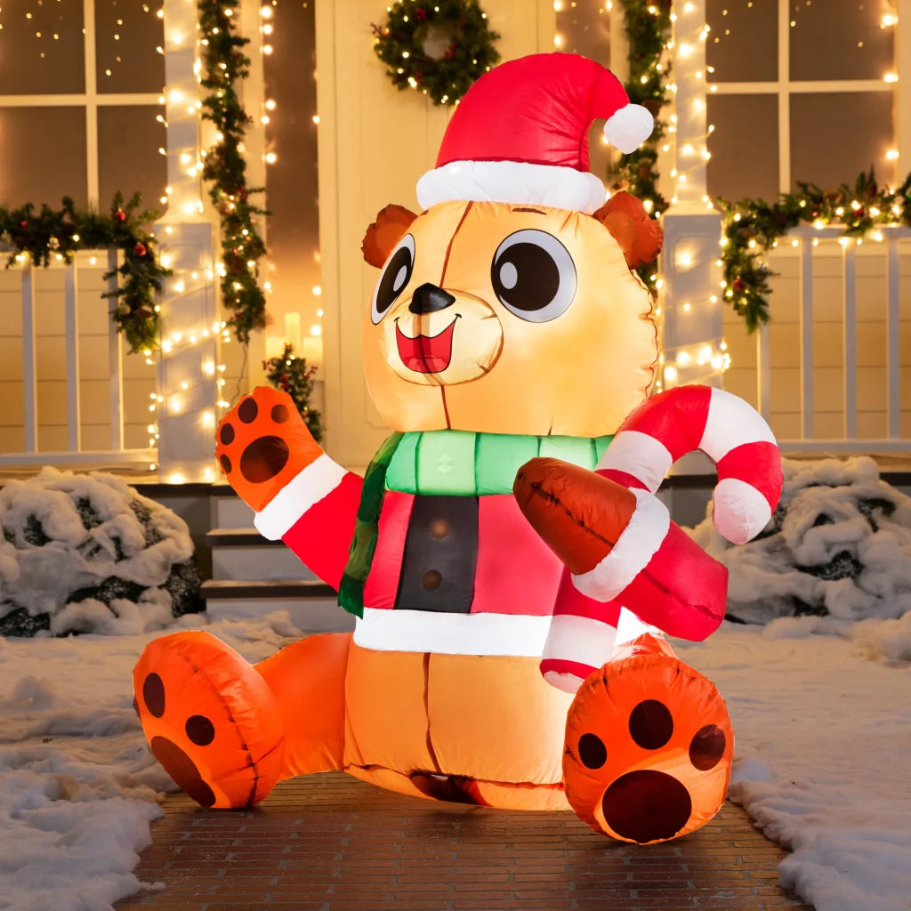 5ft LED Christmas Inflatable Teddy Bear