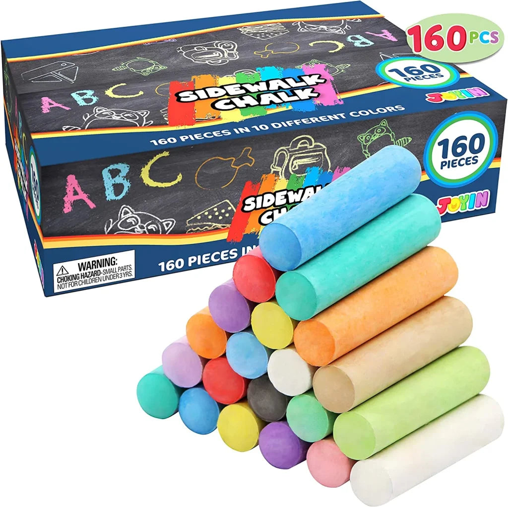 160pcs Washable Sidewalk Chalk