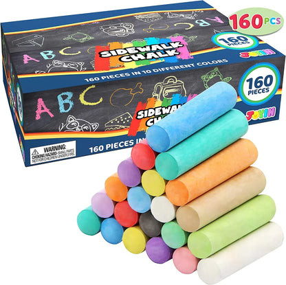 160pcs Washable Sidewalk Chalk