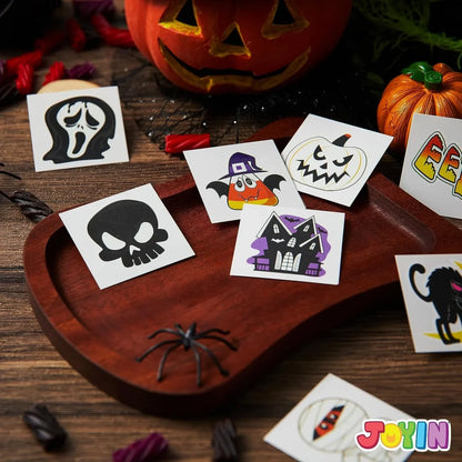 JOYIN 144 PCS Halloween Glowing Temporary Tattoos for Kids, 12 Designs Luminous Halloween Tattoo stickers