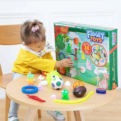 Christmas Advent Calendar with Pressure Relief Toys Set