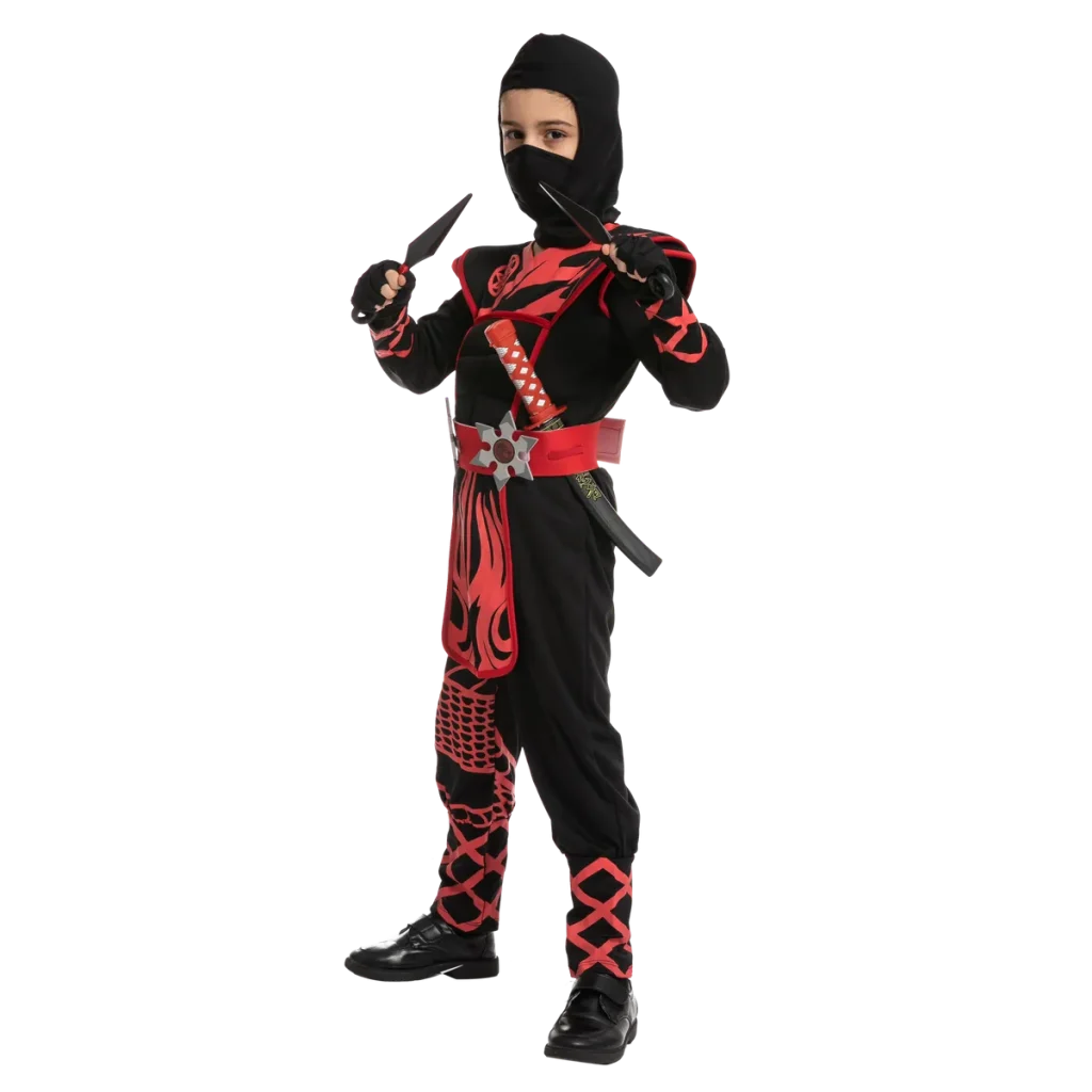 Boys Red and Black Ninja Halloween Costume