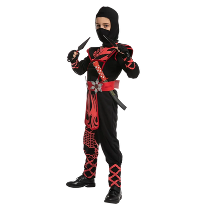 Boys Red and Black Ninja Halloween Costume