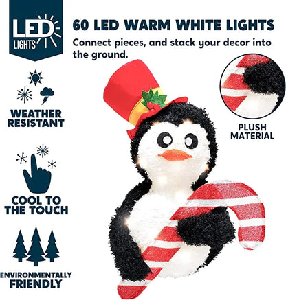 LED Collapsible Penguin Christmas Decorations 22in