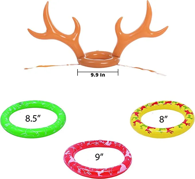 Inflatable Reindeer Antler Ring Toss Christmas Game Set