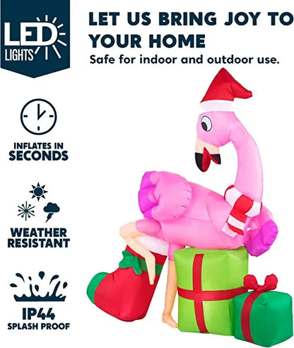 6ft LED Christmas Flamingo Inflatable