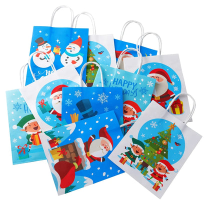 24pcs Paper Christmas Gift Bags With Handles