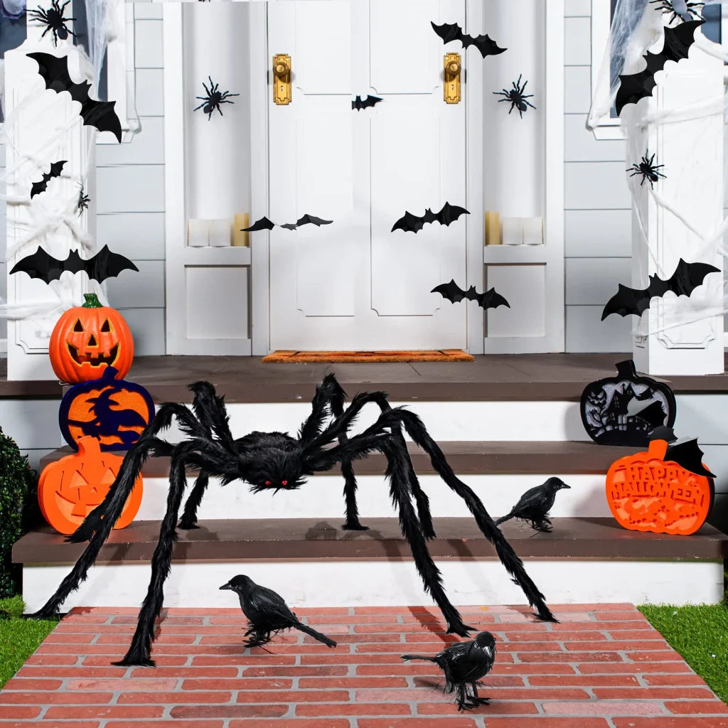 Halloween Bat Stickers Spider and Crows Decorating Set