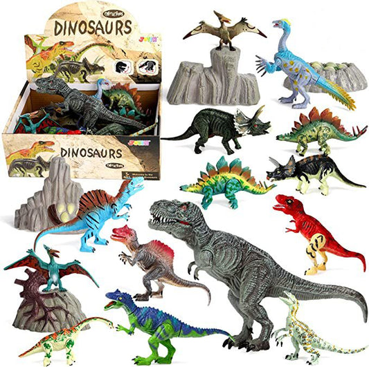 18pcs Realistic Dinosaur Figures 5in to 9in