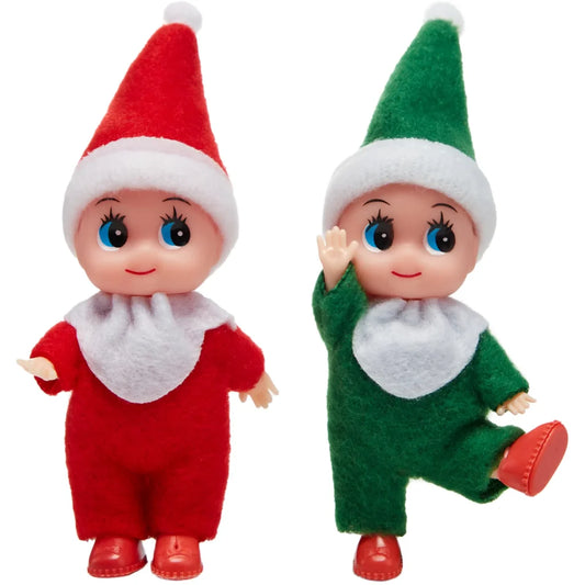 2 Pcs Christmas Elf Plush Doll Tiny Soft Plush Toy Doll