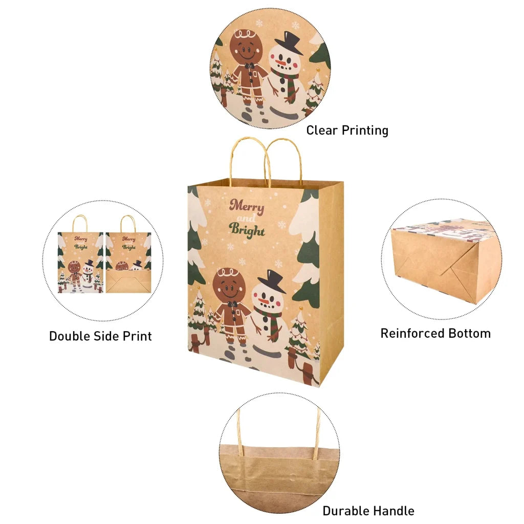 24pcs Kraft Paper Christmas Gift Bags