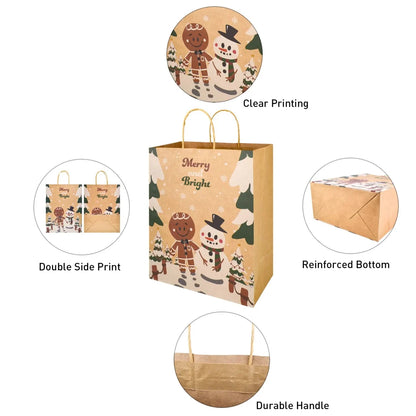 24pcs Kraft Paper Christmas Gift Bags